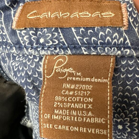 Y2K Paige Denim Jeans Low Rise Flare Leg Raw Button Fly Hem Size 30 Retro - Picture 9 of 10